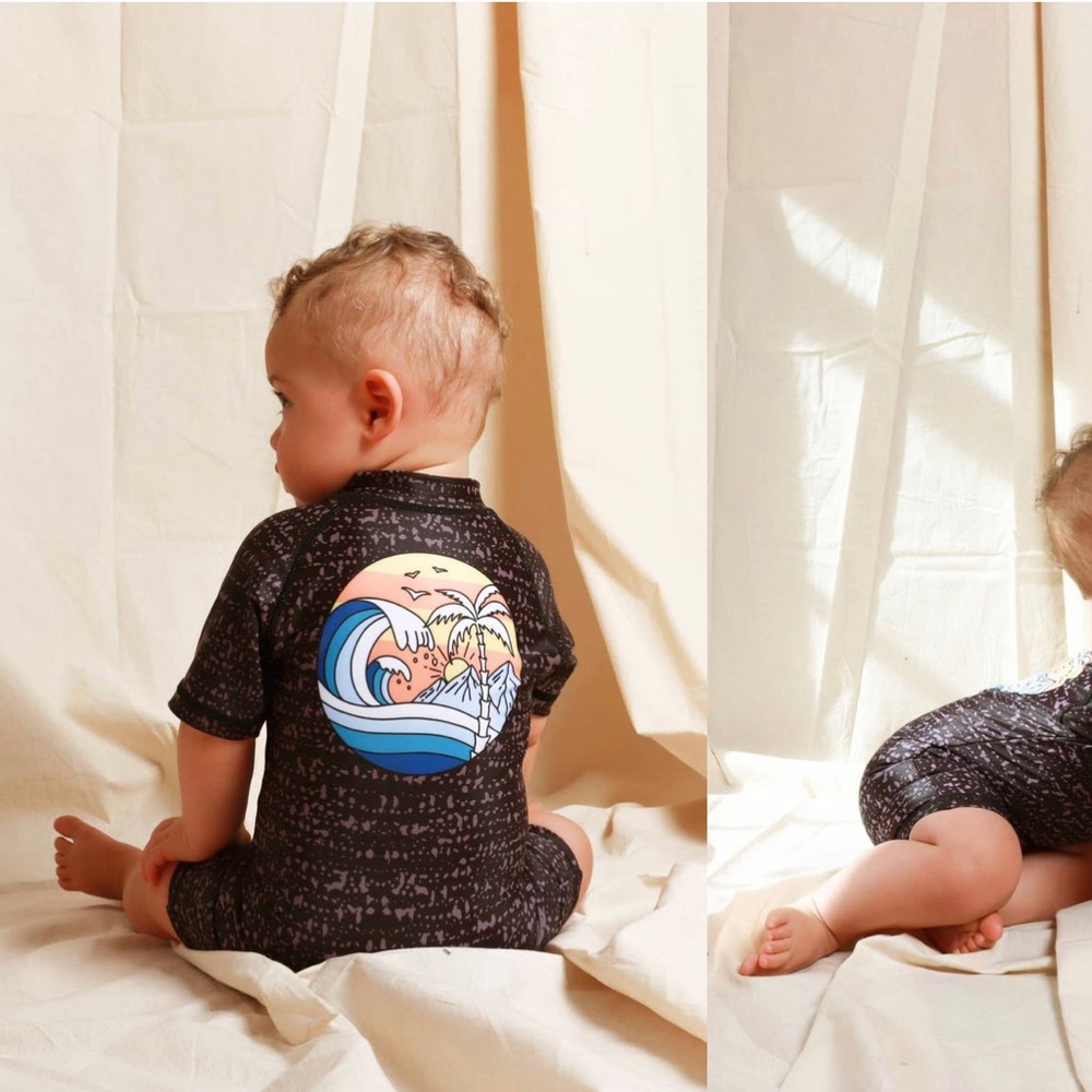 🌊🏄🏼‍♂️TINY TRIBE Tropical One-Piece Rash Guard Swimsuit🏄🏼‍♂️🌊